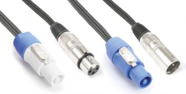 CX05-1 Audio Kombikabel Strømstik B - XLR F / Strømstik A - XLR M 1,5m