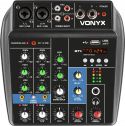 Musik Mixere, Lyd og Mikrofon Mixer VMM100 / 3 kanals / Bluetooth / USB / EQ / Phantom 48V / Kompakt design!