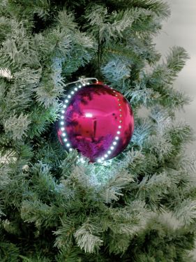 Europalms LED Snowball 8cm, pink 5x