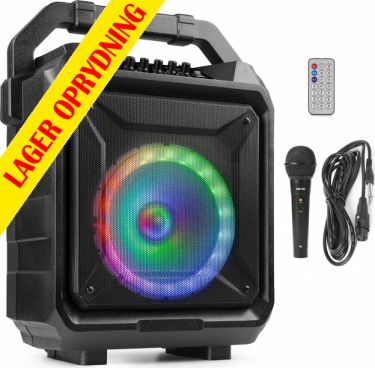 Transportabelt højttaler MOVE80, 8" bas 120W / Bluetooth / Handy og med Festlig LED lys!