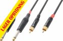 Kabler og stik, Kabel "god kvalitet" 2x RCA han til 2x 6.3mm Mono Jack, sort 6m