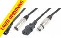 DMX Leads, CX09-15 Light Combi Cable IEC M - XLR M / IEC F - XLR F 15m