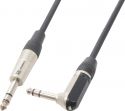 Kabler og stik, Audio Jack Kabel "god kvalitet" 6.3mm Stereo Jack/90° vinkel til 6.3mm Stereo Jack, 3m