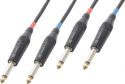 Kabler og stik, Kabel "god kvalitet" 2x 6.3mm Mono Jack til 2x 6.3mm Mono Jack, sort 5m