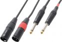 Kabler og stik, Kabel "god kvalitet" 2x XLR-han til 2x 6.3 Mono Jack, sort 3m