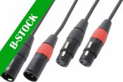 Cable 2x XLR male/female 0.5m Black "B-STOCK"