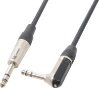 Audio Jack Kabel "god kvalitet" 6.3mm Stereo Jack/90° vinkel til 6.3mm Stereo Jack, 3m