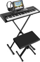 Begynder Keyboard pakke, 61 tangenter / musikskolefunktion med tangenter der lyser - KOMPLET SÆT