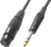 Kabel "god kvalitet" XLR-hun til 6.3 Stereo Jack, sort 1.5m