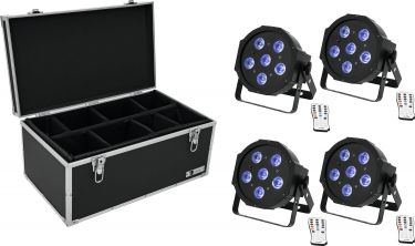 Eurolite Set 4x LED SLS-603 TCL UV Floor + Case TDV-1