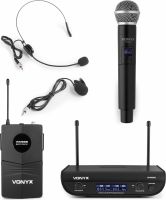 Trådløst Mikrofon System WM82C / 1 Håndholdt + 1 Headset / UHF Frekvens for ekstra lang rækkevidde!