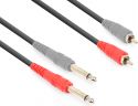 Phono - 6.3mm Jack, CX324-1 Kabel 2x 6.3 Mono - 2xRCA Han 1.5m