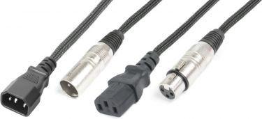 CX09-10 Lys Kombikabel IEC H - XLR H / IEC D - XLR D 10m