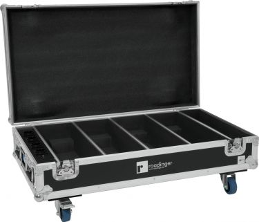 Roadinger Flightcase 4x AKKU BAR-6 QCL with charging function