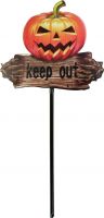 Udsmykning & Dekorationer, Europalms Halloween Pumpkin "KEEP OUT" with Picker, 50cm