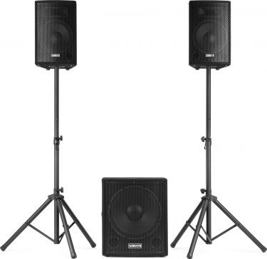 Vonyx VX1015BT 2.1 Komplet Lydsystem med 15" Subwoofer og 2 stk. 10" Højttalere / Bluetooth / 1000W