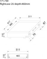 PD-F2U 19" Flightcase 2U