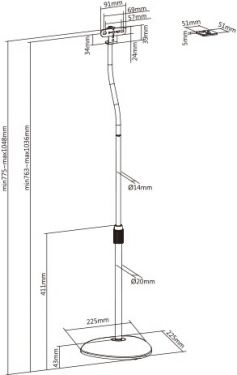 HTS12 Satellite Speaker Floor Stand, set of 2