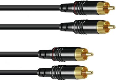 SOMMER CABLE RCA cable 2x2 1m bk Hicon