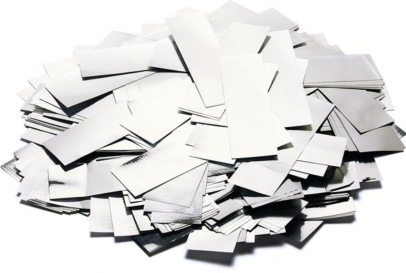 TCM FX Metallic Confetti rectangular 55x18mm, silver, 1kg