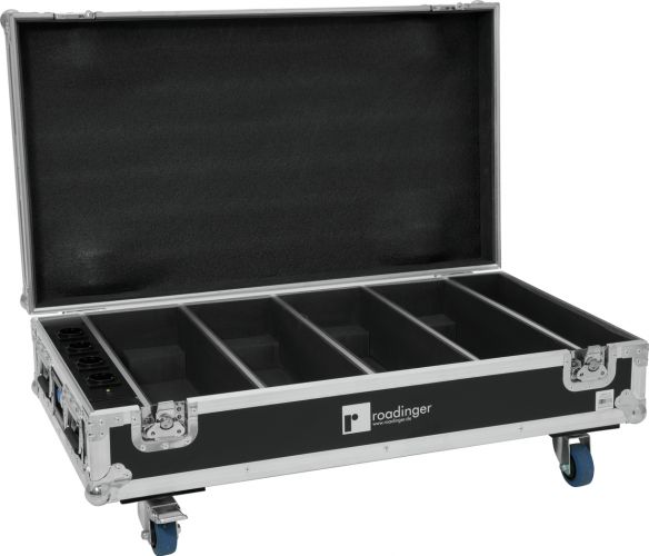 Roadinger Flightcase 4x AKKU BAR-6 QCL with charging function