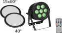 Udendørs Belysning, Eurolite Set LED IP PAR 7x9W SCL Spot + 2x Diffuser cover (15x60° and 40°)