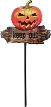 Europalms Halloween Pumpkin "KEEP OUT" with Picker, 50cm