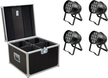 Eurolite Set 4x LED PAR-64 HCL 12x10W bk + Case