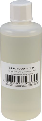 Eurolite UV-active Stamp Ink, transparent blue, 100ml