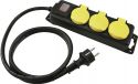 Outdoor Lightning, Eurolite Distributor 3-fold IP44 bk 1.5m