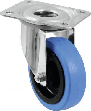 Roadinger Swivel Castor 100mm BLUE WHEEL light blue