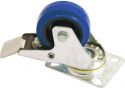 Flightcases & Racks, Roadinger Swivel Castor 80mm blue with brake