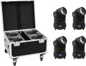 Moving Heads, Eurolite Set 4x LED TMH-X1 Moving-Head Beam + Case