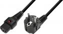 Assortment, IEC LOCK IEC Power Cable locking 3x1.0 1m bk