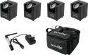 PAR lamper, Eurolite Set 4x AKKU UP-1 + SB-4 Soft Bag + QuickDMX Wireless transmitter