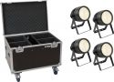 Eurolite Set 4x LED Theatre COB 200 WW + Case  with wheels