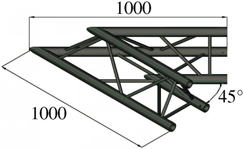 Alutruss TRILOCK S-PAC 19 2-Way Corner 45° black