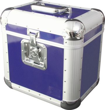 Roadinger Record Case ALU 75/25, rounded, blue