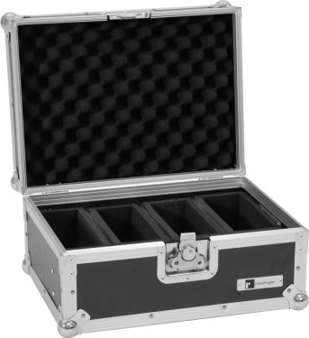 Roadinger Flightcase EC-4AC 4x AKKU Flat Light Series