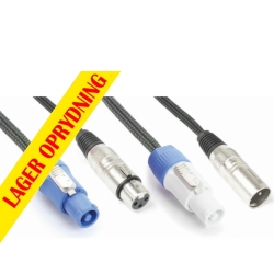 CX06-2 Lys Kombi Kabel Powerconnector B – XLR M / Powerconnector A – XLR F 2m