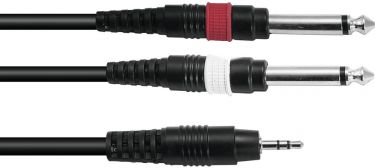 Omnitronic Adaptercable 3.5 Jack/2xJack 3m bk