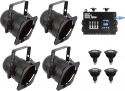 Eurolite Set 4x PAR-38 Spot bk dim2warm + EDX-4 DMX RDM LED Dimmer pack