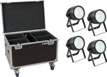 Eurolite Set 4x LED Theatre COB 200 WW/CW + Case with wheels