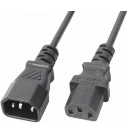 Strømkabel "god kvalitet" IEC apparastik han/hun forlænger, 5m TILBUD NU