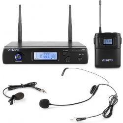 Trådløst Headset System WM61B / 1x16 UHF kanaler / 1 Headset og 1 Knaphulsmikrof