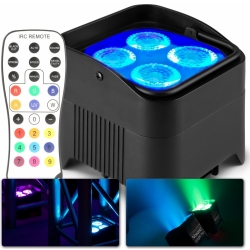 Beamz BBP94W Batteri Uplight Par 4x 12W / RGBAW + UV / Trådløs DMX TILBUD NU