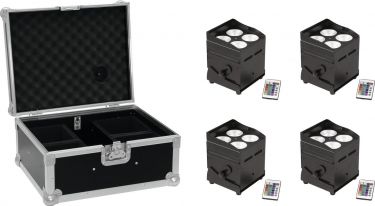 Eurolite Set 4x AKKU UP-4 QCL Spot QuickDMX + Case