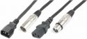 CX09-10 Lys Kombi Kabel IEC M - XLR M / IEC F - XLR F 10m