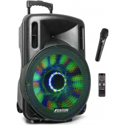 Transportabelt Lydanlæg FT15LED, 15″ bas med LED lys / Bluetooth / 800W TILBUD