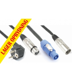 CX03-10 Audio Kombikabel Schuko – XLR F / Powerconnector A – XLR M 10m TILBUD NU